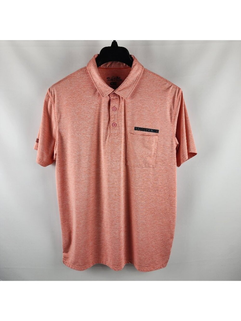 Salt Life Shirt Mens Large Orange S/S Polo Logo